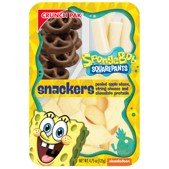 Crunch Pak Snack with Peeled Apple Slices, String Cheese, and Chocolate Covered Pretzel