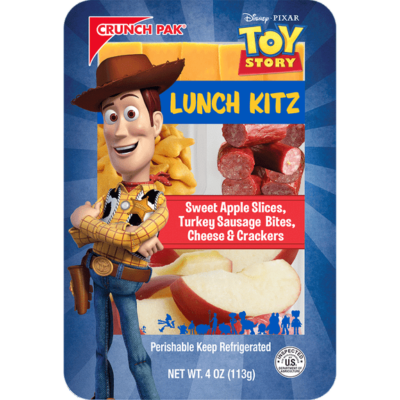Crunch Pak Snack with Toy Story with Fresh Sweet Sliced Apples, Cheese, Turkey Bites & Crackers 4oz
