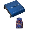 thumbnail image 1 of Crunch PowerDriveX 1000W 2 Channel Blue A/B Car Amplifier + 4-Gauge Wiring Kit, 1 of 8