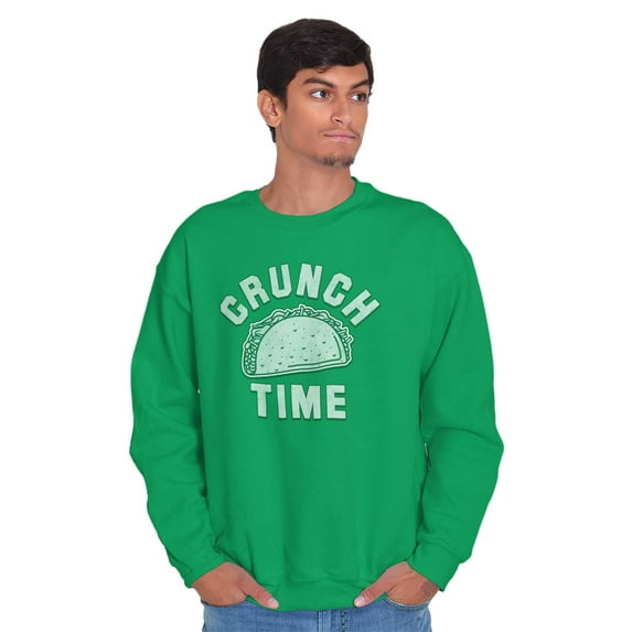 Crunch Time Taco Tuesday Funny Foodie Unisex Plus Fleece Graphic Sweatshirt Brisco Brands 2X