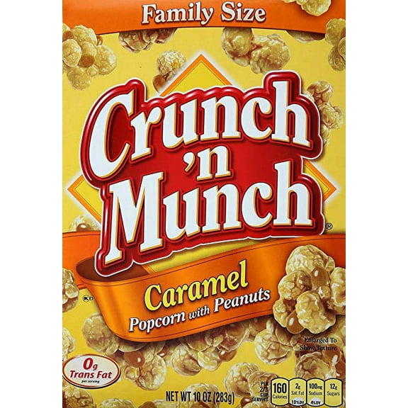 Crunch 'n Munch Caramel Popcorn With Peanuts (Pack of 8)