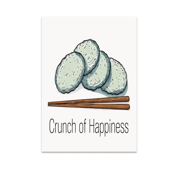 Crunch of Happiness Snack Art - Minimalist Decor - 13x19 Poster Print