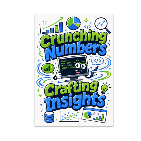Crunching Numbers Crafting Insights - Data Analyst - 13x19 Poster Print