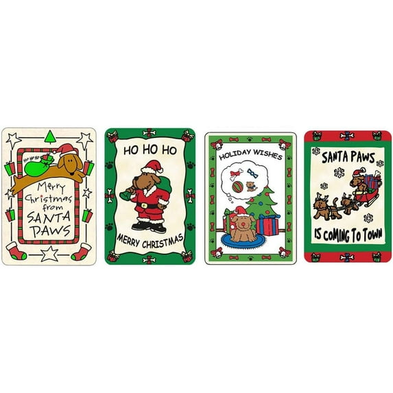 Crunchkins Edible Christmas (Rawhide) Cards for Dogs, Pack of 4