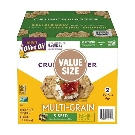 Crunchmaster 5 Seed Multi-Grain Cracker, 10 oz., 2 pk.