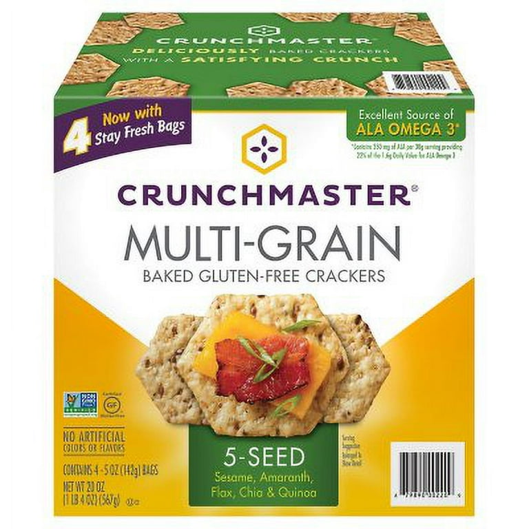 5-Seed Multi-Grain Crunchy Oven Baked Crackers, Whole Wheat, 10 oz Bag, 2 Bags/Box, Ships in 1-3 Business Days 5-Seed Multi-Grain Crunchy Oven Baked Crackers, Whole Wheat, 10 oz Bag, 2 Bags/Box, Ships in 1-3 Business Days