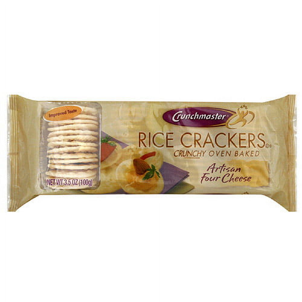Crunchmaster Artisan Four Cheese Rice Crackers, 3.5 oz (Pack of 12