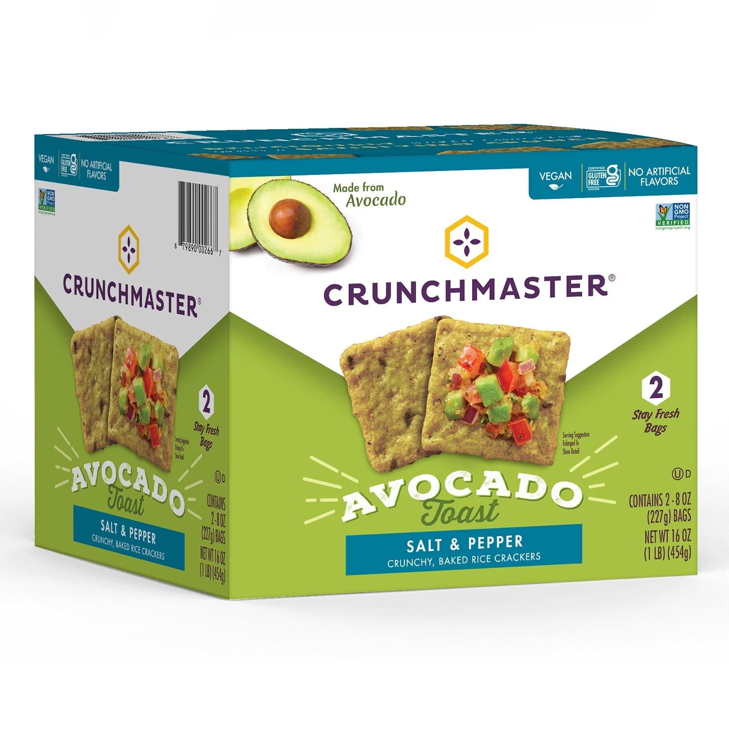 Crunchmaster Gluten-Free Avocado Toast Crackers with Salt and Pepper ...