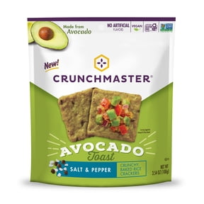 Crunchmaster Avocado Toast Cracker, Salt & Pepper, Gluten Free Cracker, 3.54 oz.