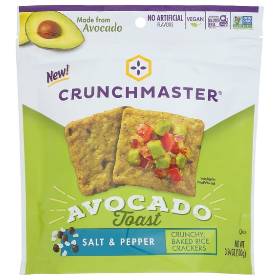 Crunchmaster - Cracker Avocado Toast Salt & Pepper - 3.54 OZ, Case of 12