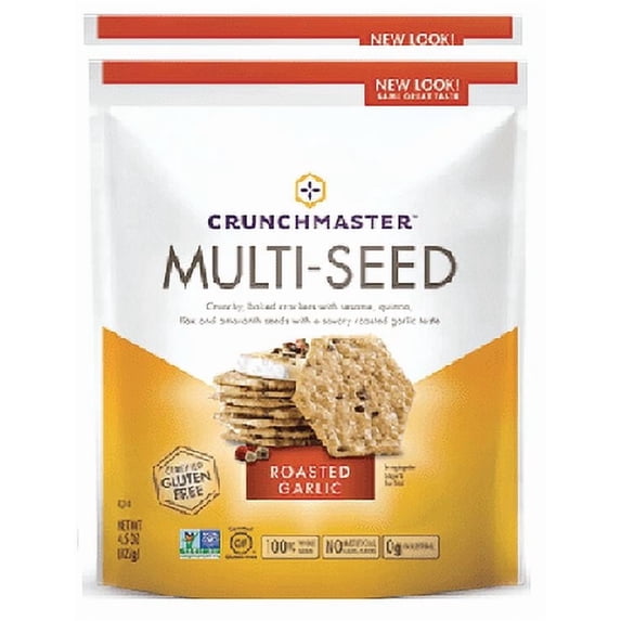 Crunchmaster Multi-Seed Crackers, Roasted Garlic, 4 oz. 2 packs