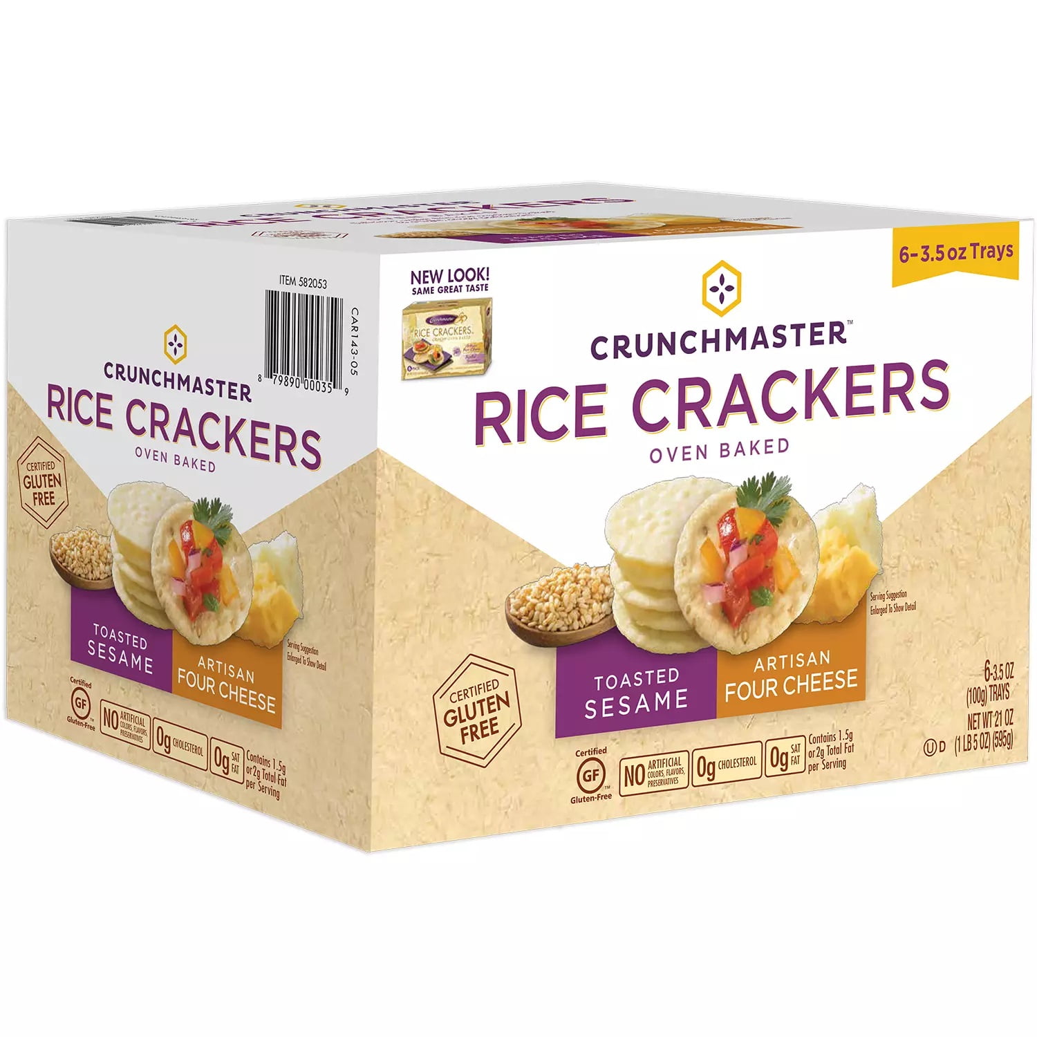Crunchmaster Gluten-Free Rice Crackers 3.5 Ounce 6 Pack Baked Grain ...
