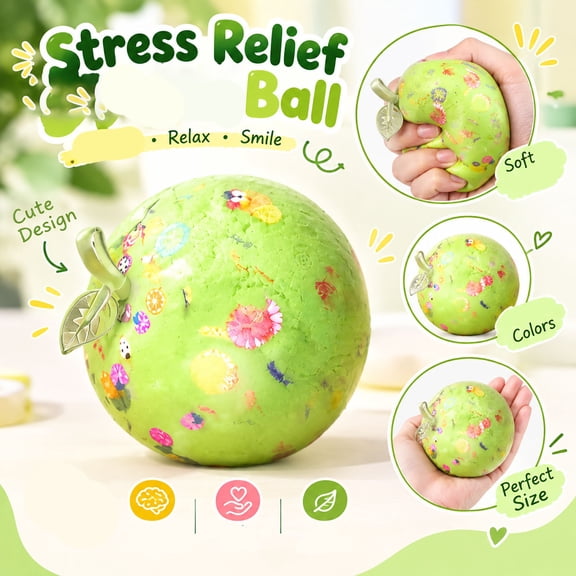 Crunchy Apple Squishy Fidget Toys, Slow Rising Stress Relief Gift for Adult, Apple Shaped Fidget Toys, Calm Anxiety, Improve Focus, Portable, Ideal for Adults Office Home Travel
