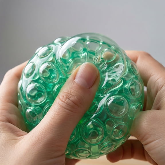 Crunchy Bead Popping Ball Squeezetoy, Slow Rising Stress Reliever with Blue Moon Style, Soft Sensory Fidget for Adults, Novelty Squishy