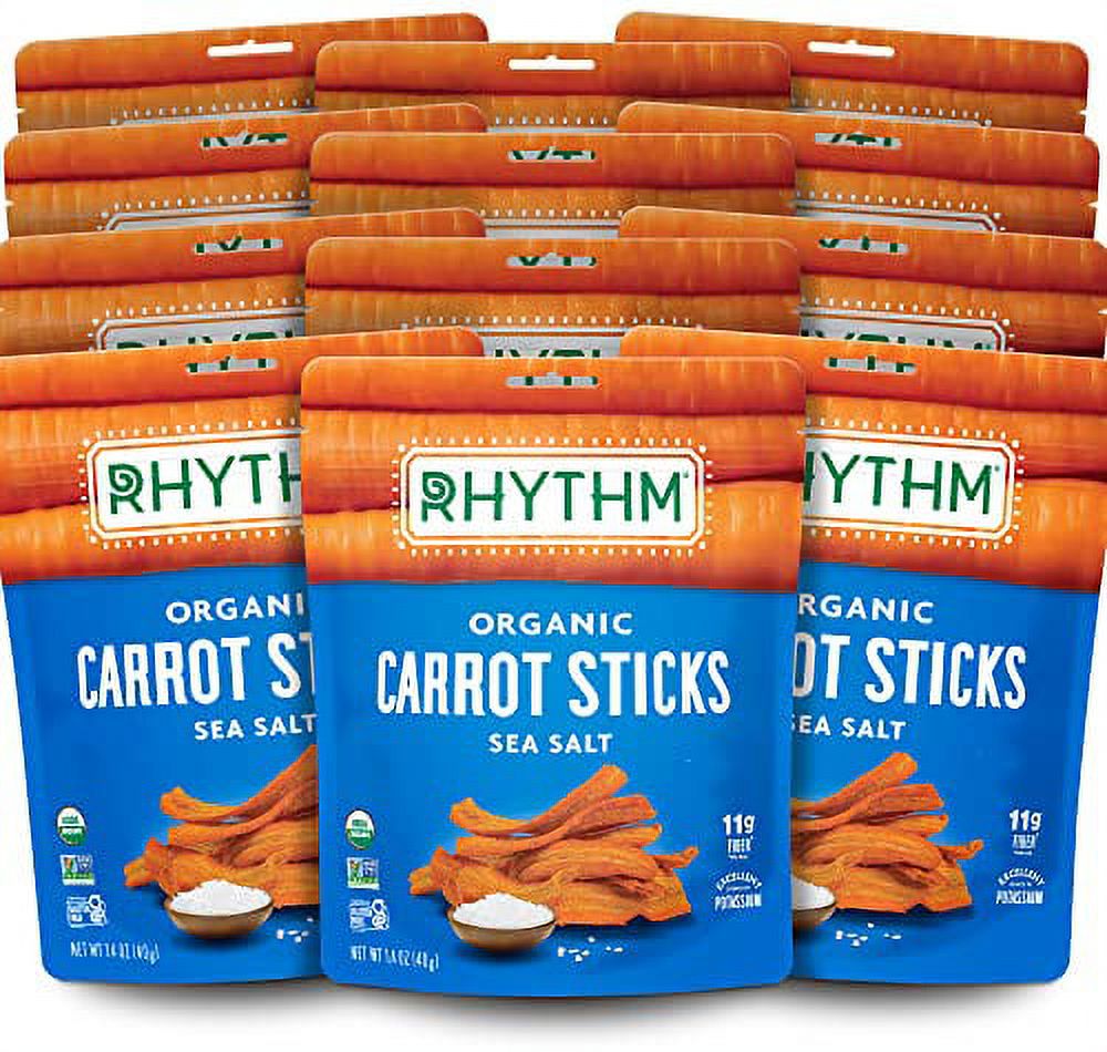 Crunchy Carrot Sticks, Salted, Organic And NonGMO, 1.4 (Pack Of 12