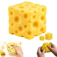 thumbnail image 1 of Crunchy Cheese Squishy, Crunchy Squishy Stress Ball, ASMR Tactile Sensory Fidget Squeeze Toy for Adults, Ideal Desk Fidget Toy for Stress Relief and Relaxing Sensory Play at Home and Office, 1 of 6