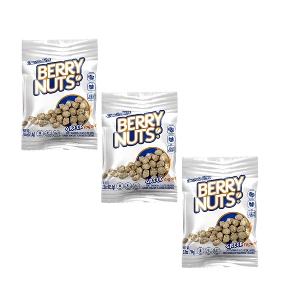 Crunchy Clusters Granola Bites Greek Yogurt Flavor, Berry Nuts 3 Packs 2.8 oz