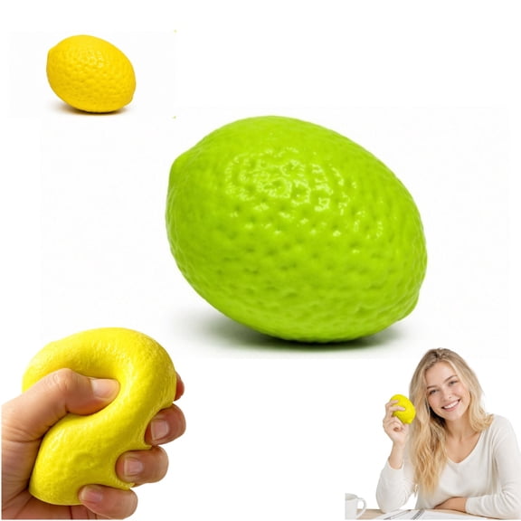 Crunchy Color Changing Lemon Squishy Stress Ball, Temperature Activated Soft Slow Rebound Fruit Toy, Slow Rising Squeeze Fidget for Adults Stress Relief Office Home Desk Decor