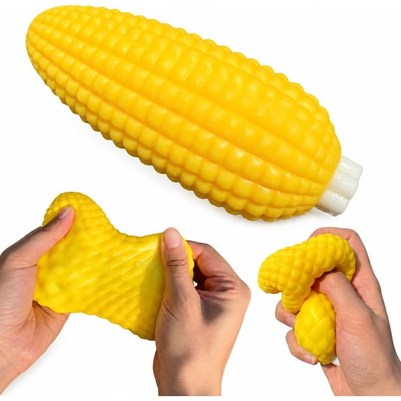 Crunchy Corn Squishy, ASMR Sensory Fidget Toy for Stress Relief Realistic Corn Squishy Toy with Crunchy Sound, Soft Slow-Rising Squeeze, Portable Desk Decor, Great Gift for Office & Travel