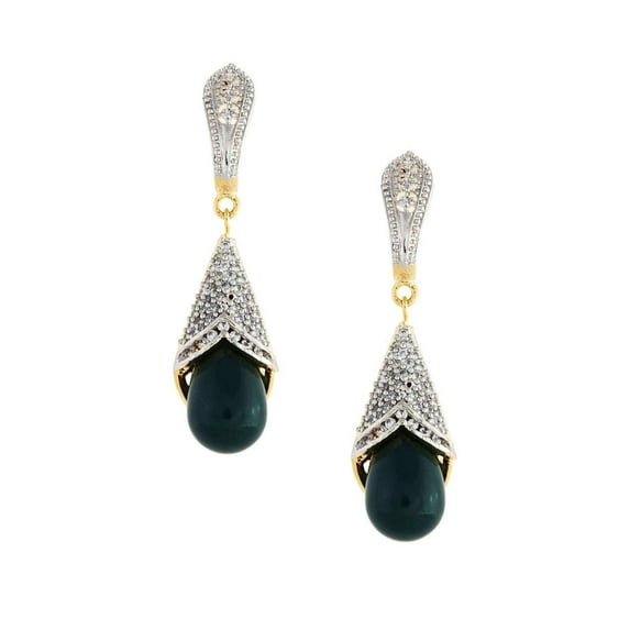 Crunchy Fashion Ad Green Drop Earrings for Women
