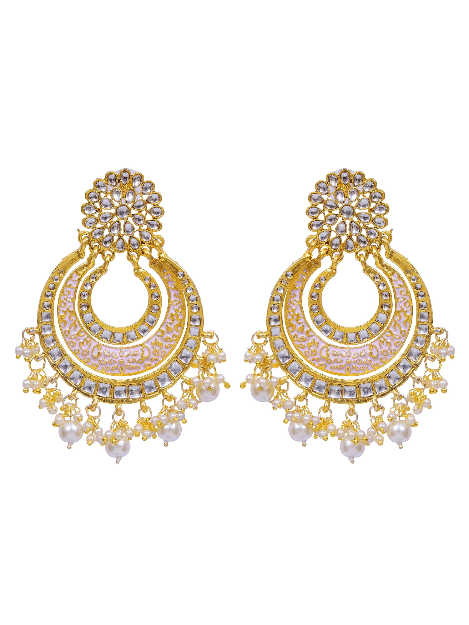 Amazon.com: Crunchy Fashion Bollywood Style Traditional Indian Jewelry  Green Meenakari Jhumka Jhumki Earrings for Women