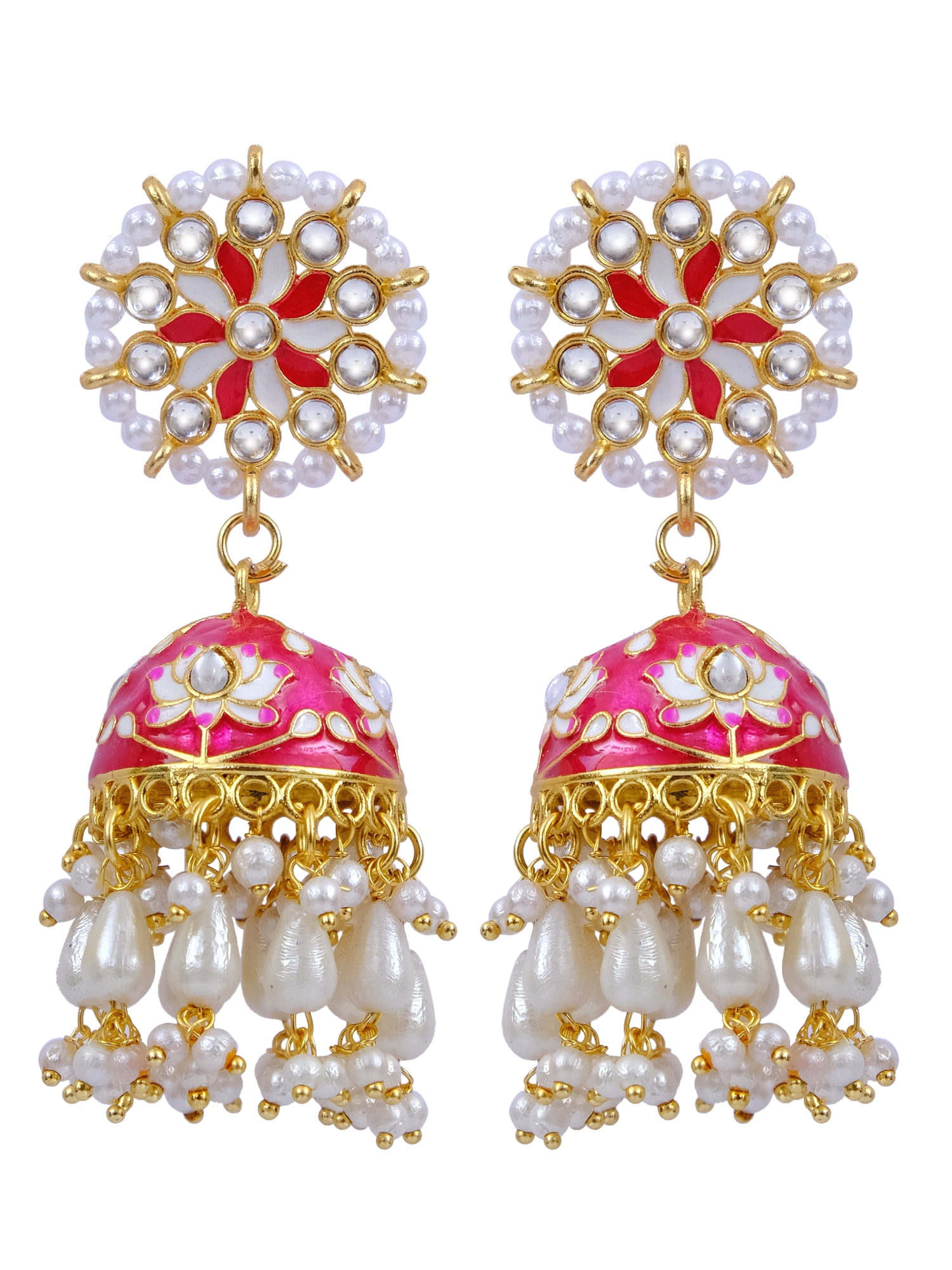 Flipkart.com - Buy CRUNCHY FASHION Crunchy Fashion Gold-Plated Heritage  Pearl Dome Jhumka Earrings RAE2082 Alloy Jhumki Earring Online at Best  Prices in India