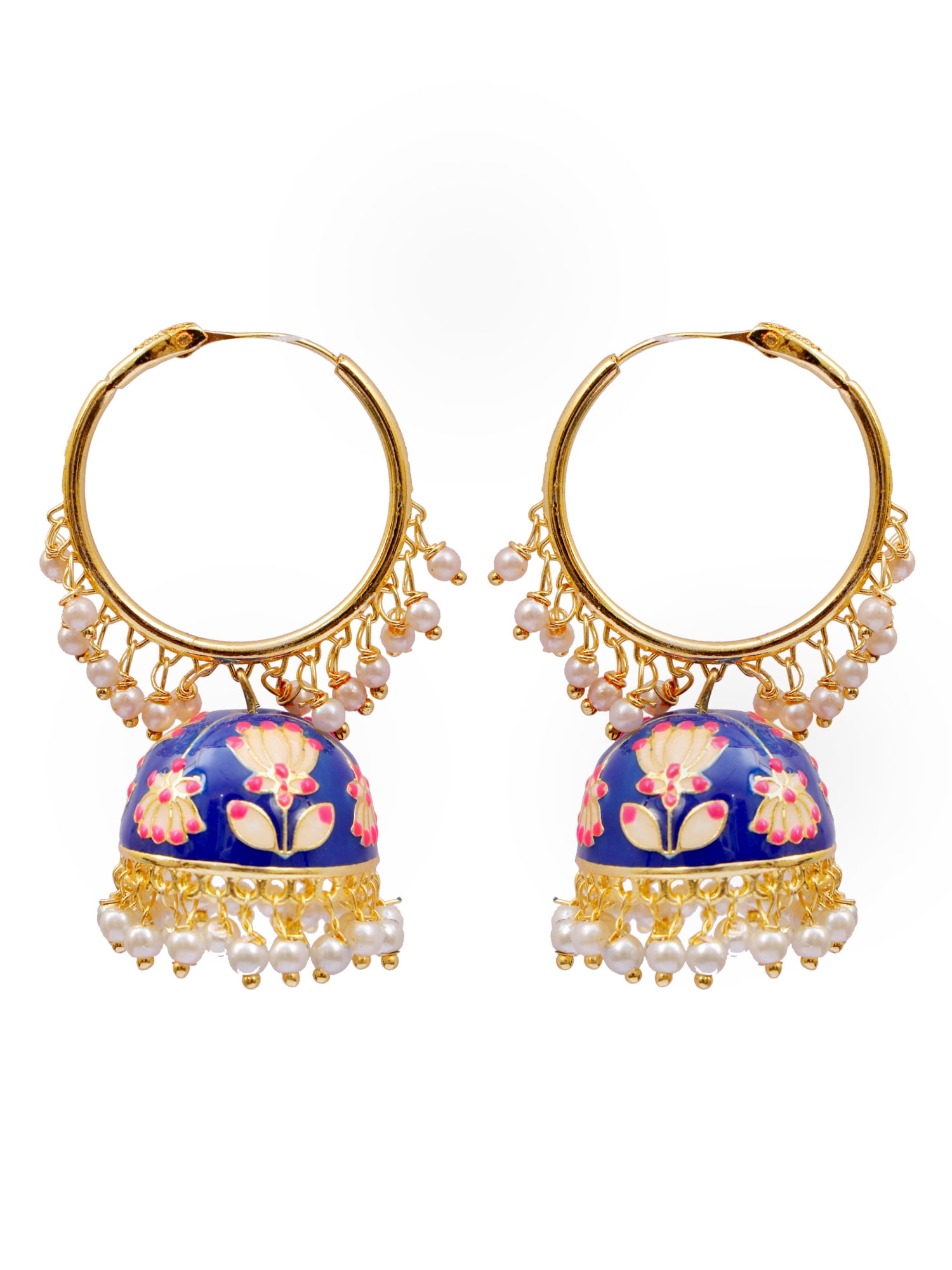 Crunchy Fashion Bollywood Grey & Gold Pearl Necklace Set - Traditional Indian Wedding Jewelry - View #11