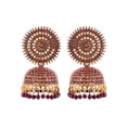 thumbnail image 1 of Crunchy Fashion Bollywood Jewellery Traditional Ethnic Bridal Bride Wedding Bridesmaid Oxidised Silver Indian Meenakalri Jhumka Jhumki Earrings Jewelry For Women, 1 of 3