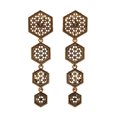 thumbnail image 1 of Crunchy Fashion Bollywood Jewellery Traditional Ethnic Bridal Bride Wedding Bridesmaid Square Shape Kaan Style Silver Filigree Dangler Earrings, 1 of 3