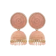 Crunchy Fashion Bollywood Jewellery Traditional Indian Bridal Bride Wedding Gold Plated Meenakari jhumka/Jhumki Earrings Jewelry For Women
