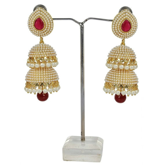 Crunchy Fashion Bollywood Style Traditional Indian Jewelry Chandbali Earrings for Women
