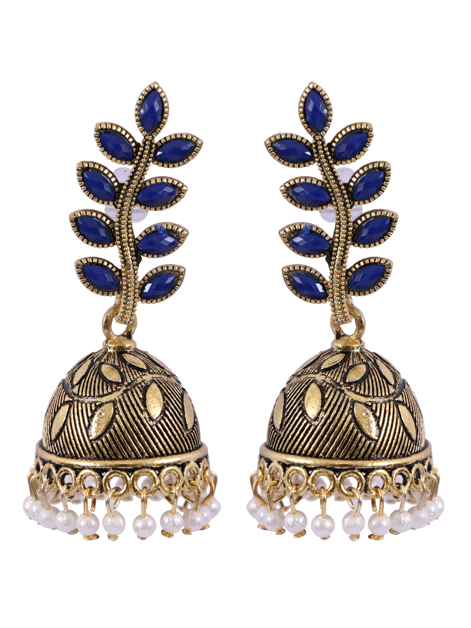 Amazon.com: Crunchy Fashion Tribal Muse Collection Oxidized Gold Plated  Stylish Indian Wedding Jewelry Black Jhumki Jhumka Earrings for Women:  Clothing, Shoes & Jewelry