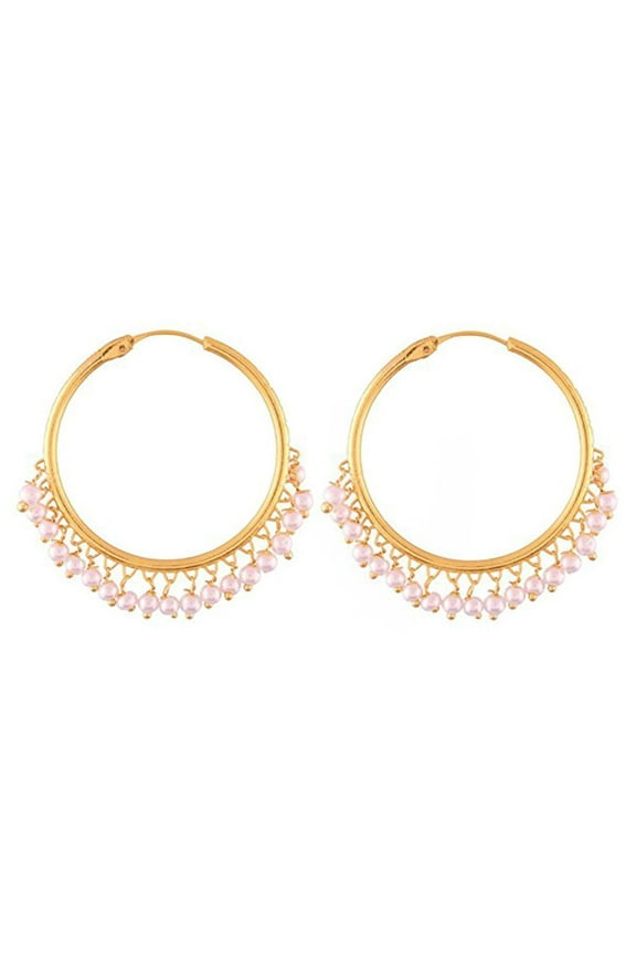 Bollywood Stylish Traditional Indian Jewelry Meenakari Jhumka Earrings for Women (Golden Hoop)