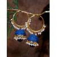 Crunchy Fashion Gold Plated Stylish Indian Wedding Jewelry Green beads Hoop Jhumki Jhumka Earrings for Women