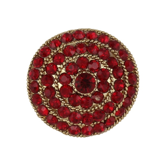 Crunchy Fashion Indian Bollywood Traditional Antique Gold tone Round Crystal Adjustable Big Ring Finger Jewelry for Women