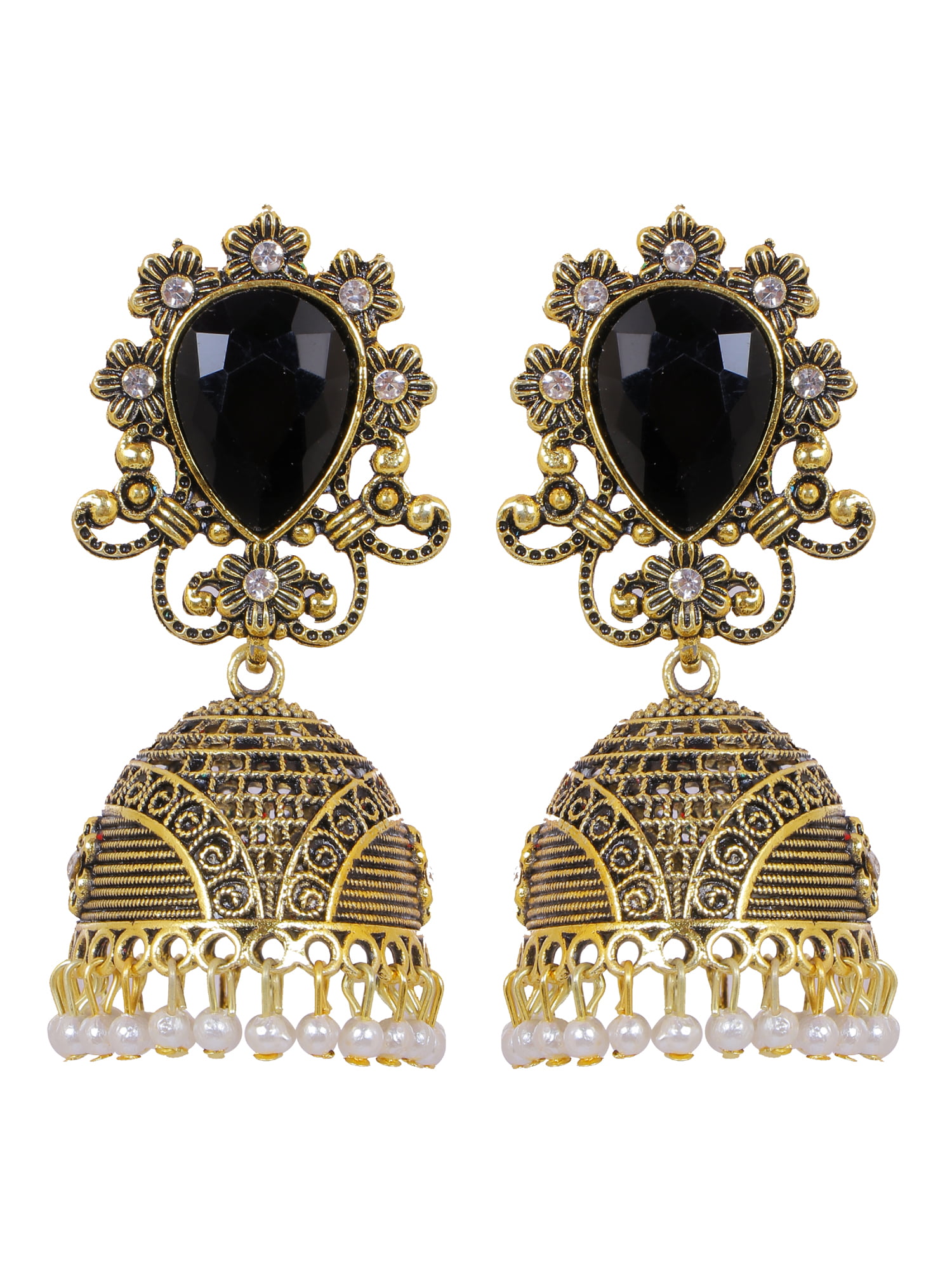 Amazon.com: Crunchy Fashion Royal Bling Marsala Filigree Pearly Jhumkas:  Clothing, Shoes & Jewelry