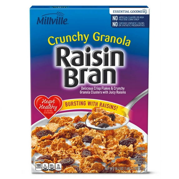 Millville Crunchy Granola Raisin Bran Crunch, 18.2 oz