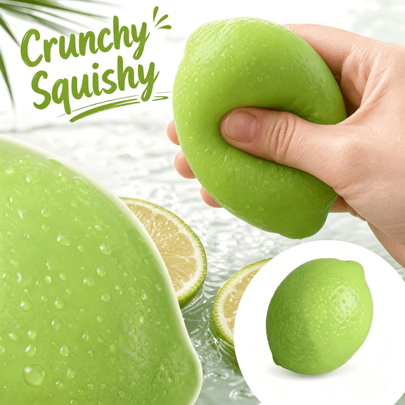 Crunchy Lemon Squishy Sensory Fidget Squeeze Toy, ASMR Feel Tactile Stress Ball for Adults Desk Play Novelty Gift Item