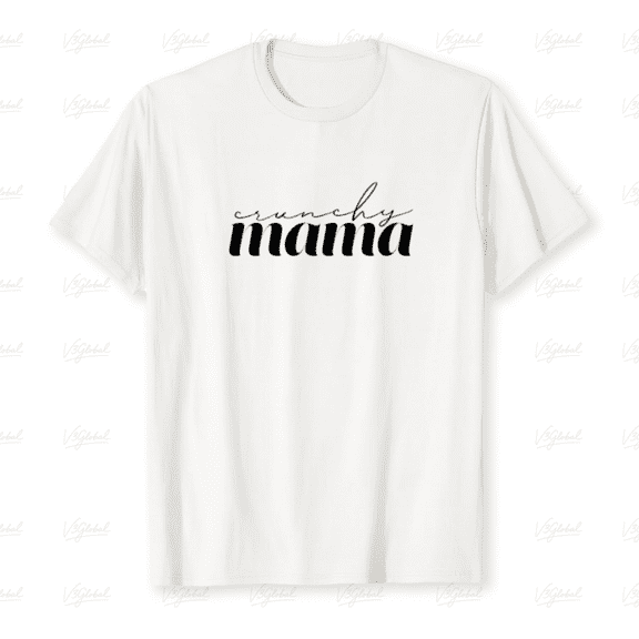 Crunchy Mama Bold Script Retro Quote Casual Fashion Style Graphic Unisex T-Shirt up to size 5XL