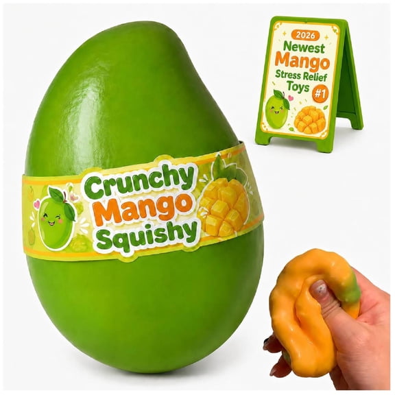 Crunchy Mango Squishy Asmr Bead Filled, Slow Rising Squeeze Mango | Slow Rising Squeeze Mango Squishies Realistic Food Stress Stick Rebound Calming Desk Decor Favor Gifts for Adults(Mango)