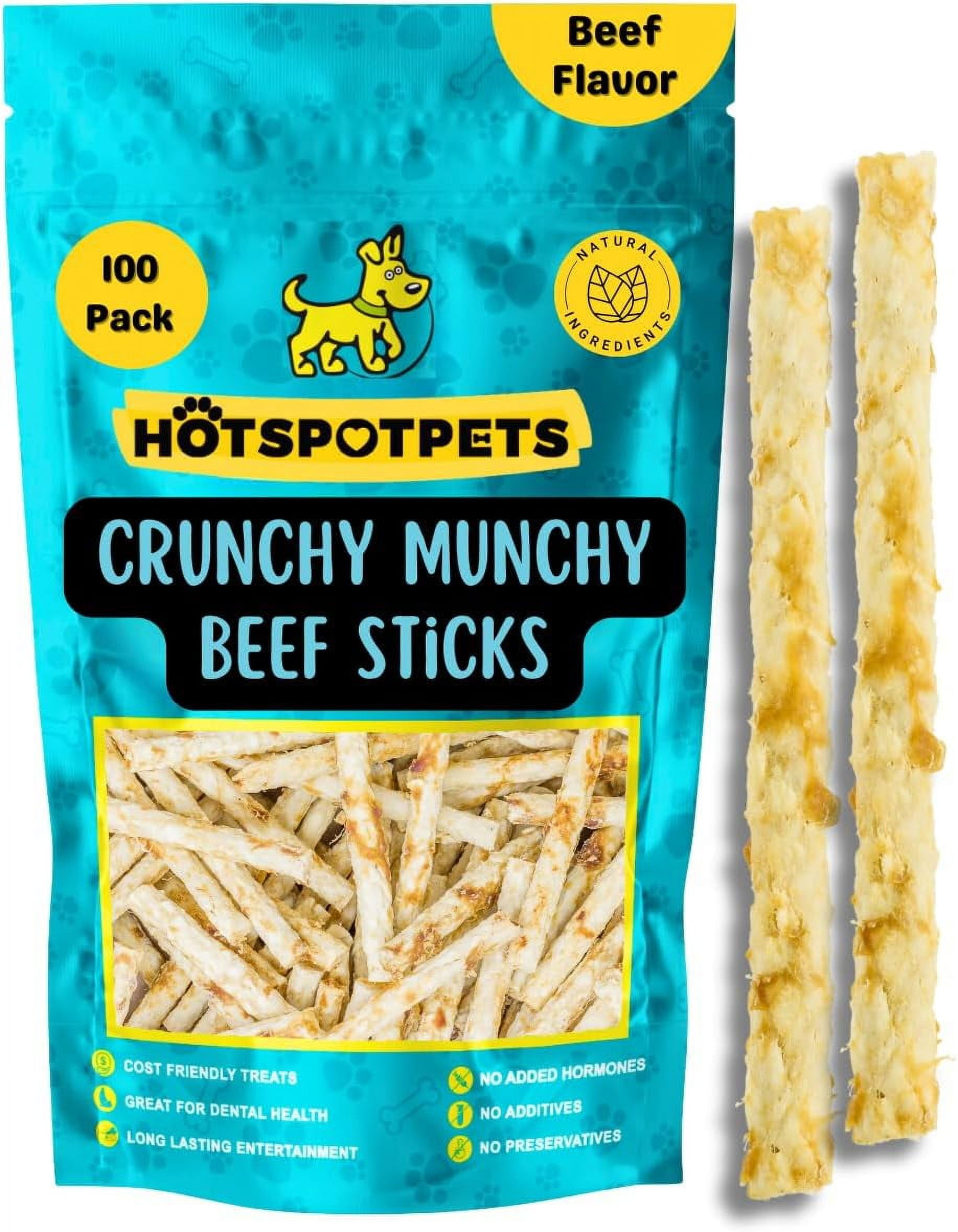 Crunchy Munchy All Natural Beef Flavored Rawhide Alternative Twist Stix