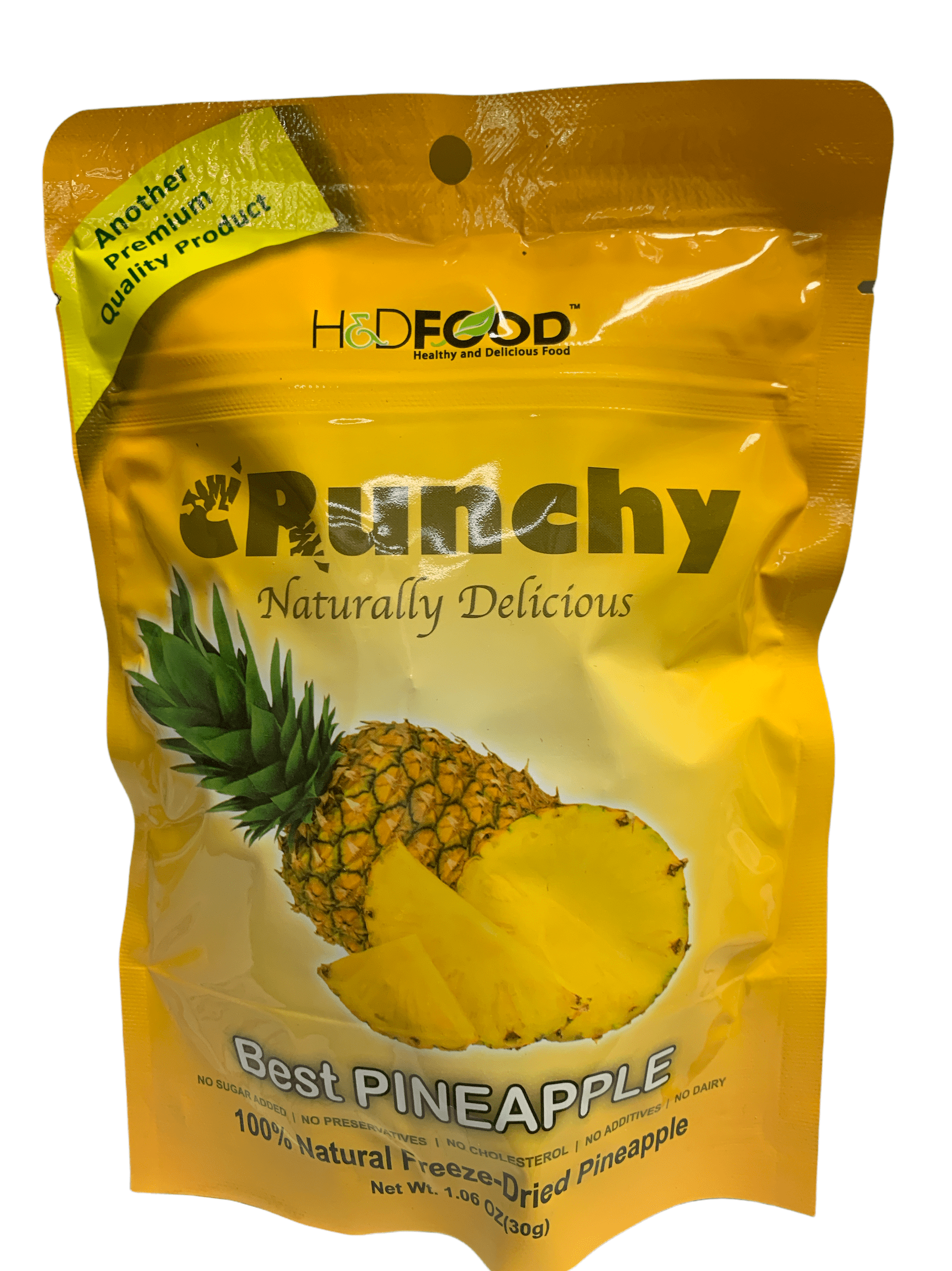HDFOOD Crunchy Natural Freeze-Dried Pineapple 30g, 1.06 OZ, No Added ...