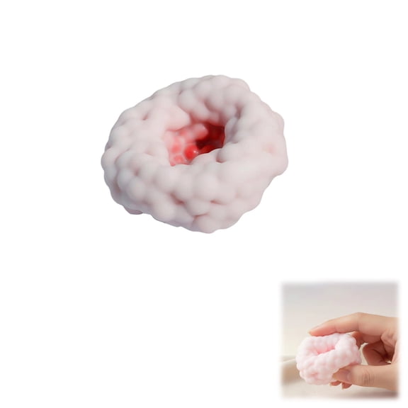 Squeeze Toys Moldable Stretchy Fidget Sensory Cloud Donut Soft TPR Calming Stress Relief Toys for Classroom Therapy Autism Relief,Red