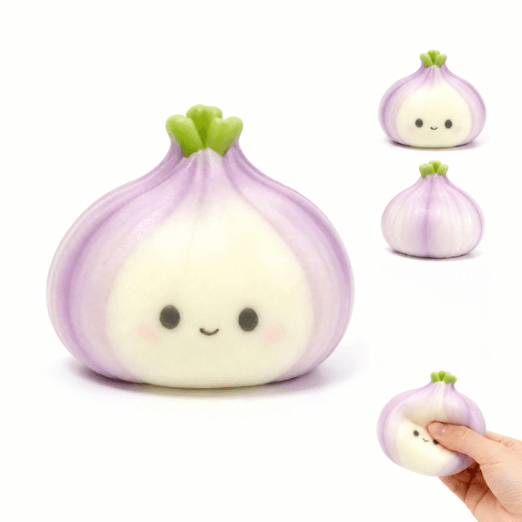 Crunchy Onion Squishy Toy, Cute Onion Character Stress Relief Fidget ...