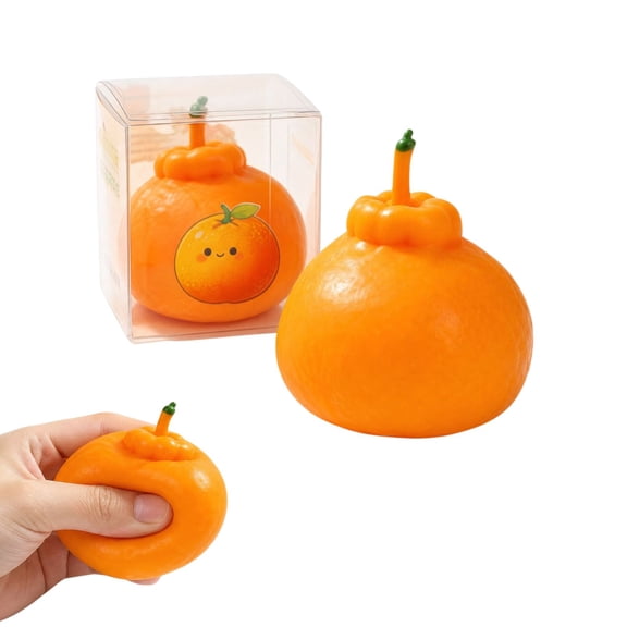 Crunchy Orange Squishy ASMR Squeeze Fidget Toys for Stress Anxiety Relief Orange Squishy Crunchy Realistic Food Shaped Crunchy Balls Soft Slow Rising Squishy Squeeze Toys Party Favor Gifts