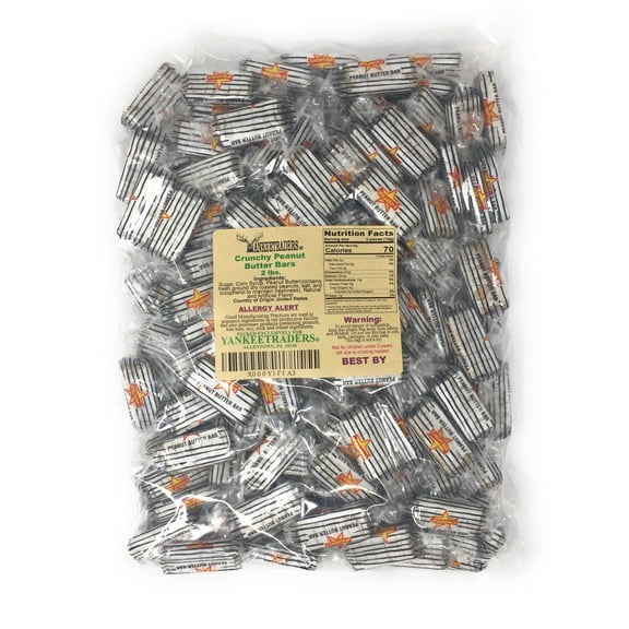 Crunchy Peanut Butter Zebra Bars, New Black & White Wrappers, 2 Pound Bag