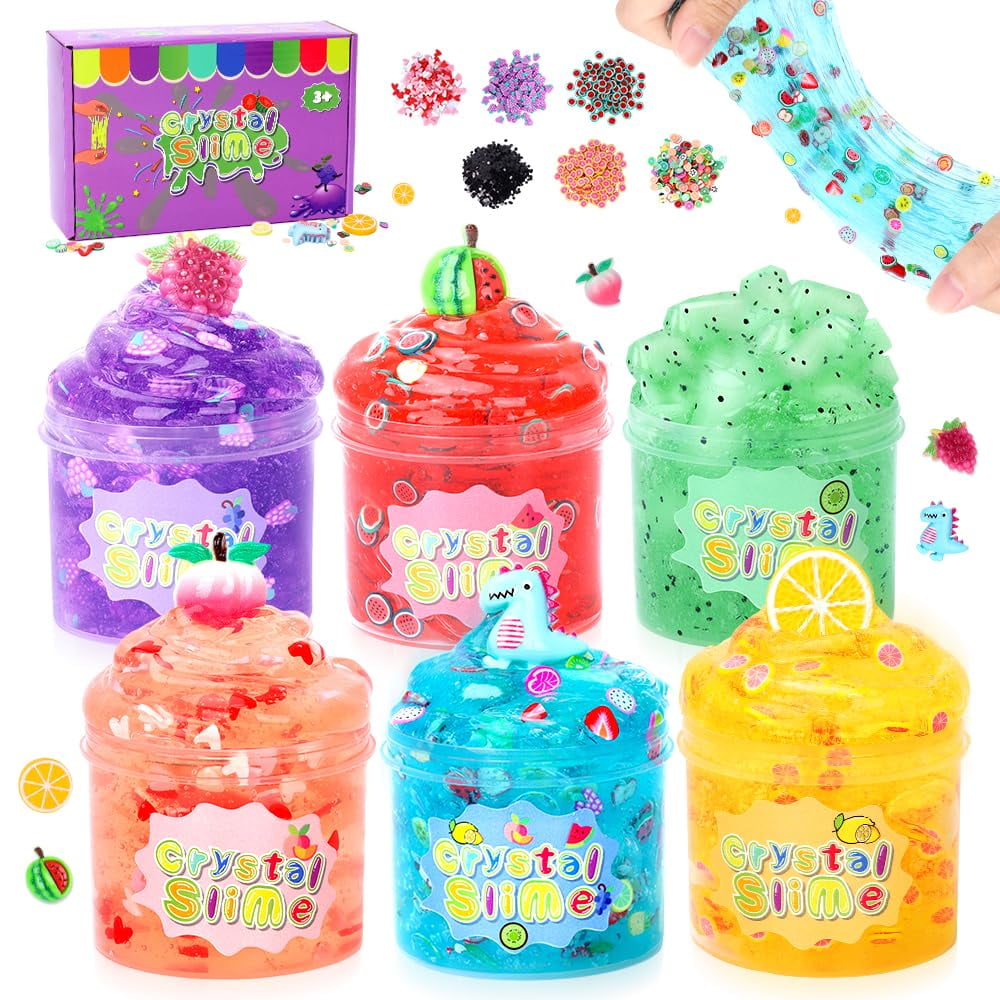 Crunchy Slime Kit Toys Gifts for 510 YearOlds Girls Clear Slime Set