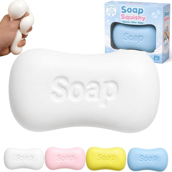 Crunchy Soap Squishy, Soft Slow Rising Stress Ball (White)