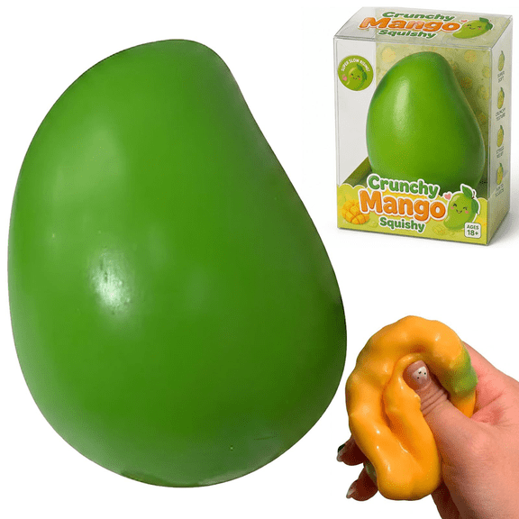 Crunchy Sound Mango Stress Toy - Color-Changing Squishy Fidget Ball, Squeezable Anxiety Relief Sensory Putty for Adults, Birthday Party Favor Gift