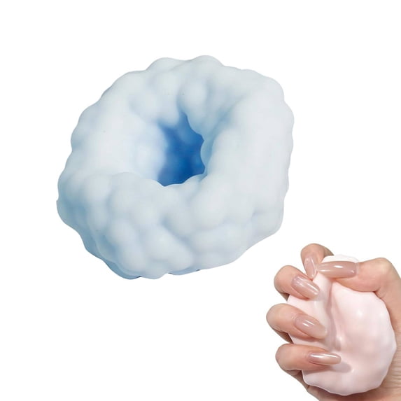 Crunchy Squishy Noisy Stress Balls Ice Skin Fidget Sensory Toys,Crunchy Stress Ball, Slow Rise Squishy Fidget Toy for Anxiety Relief, Handmade Moldable Squeeze Ball for Kids Adults(Blue*1)